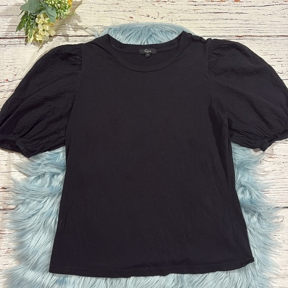 Rails Liza Black Pintuck Puff Sleeve Top Blouse - Picture 9 of 9